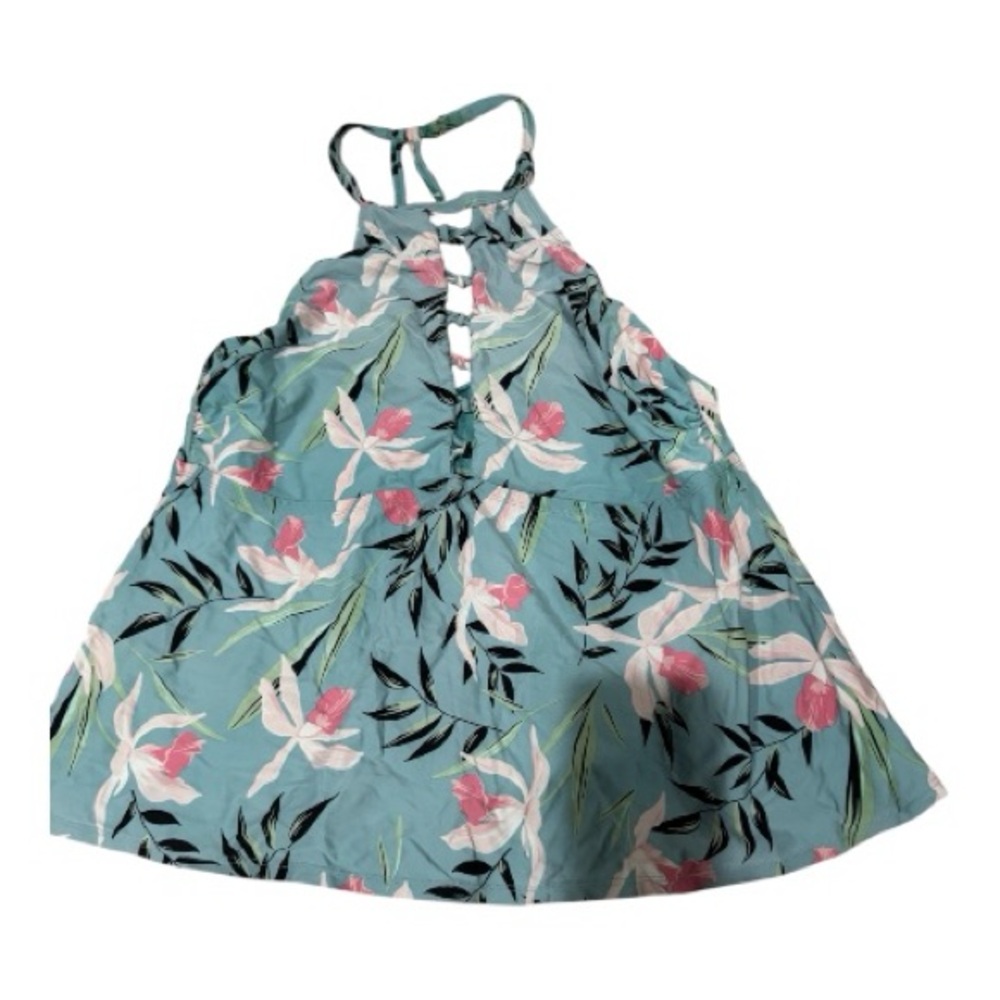 Terra & Sky Floral Halter Top in Blue and Pink